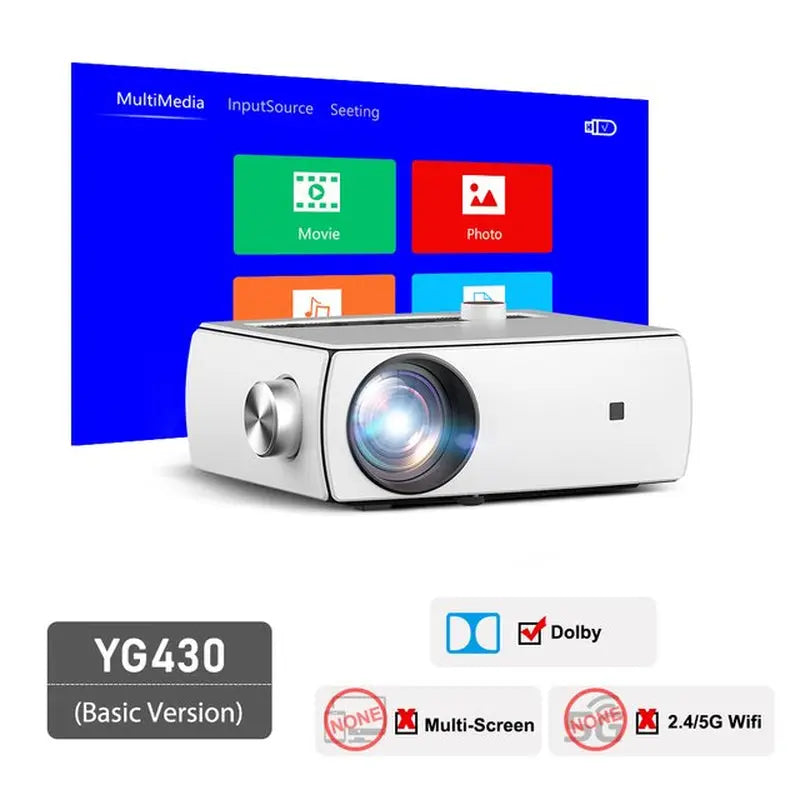 YG430 1920 X 1080P Mini Projector YG431 5G Wifi LED Portable Proyector for 2K 4K Home Theater Smart Movie Video 3D Beamer