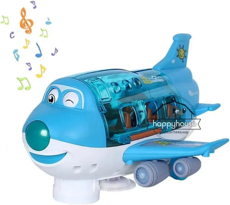 360° Rotating Electric Plane Airplane Toys for Kids Bump and Go Action Toddler Toy Plane with LED Flashing Light Sound for Boys