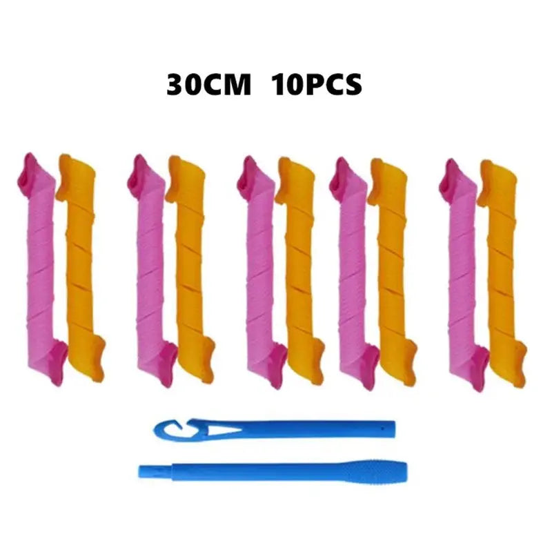 10Pcs Heatless Hair Curler No Heat Hair Rollers Sleeping Soft Spiral Curls Lazy Perm Curling Rod Wave Formers Hair Styling Tools