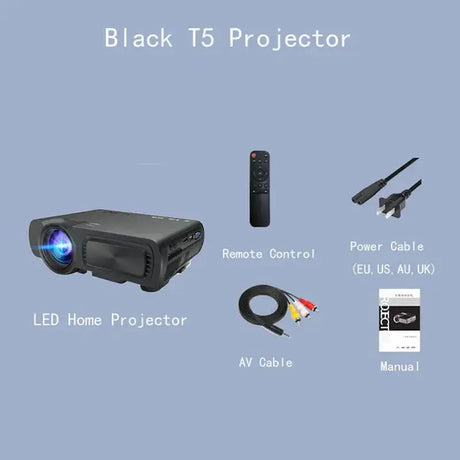 LED Mini Projector T5 Video Beamer for Home Cinema Media Player Wireless Sync Display for Iphone Android Phone Proyector