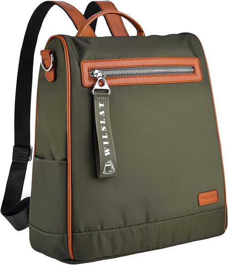 Women Travel Backpack, Waterproof Nylon Shoulder Bag Anti-Theft Backpack Purse Small Casual Daypacks (Armygreen)