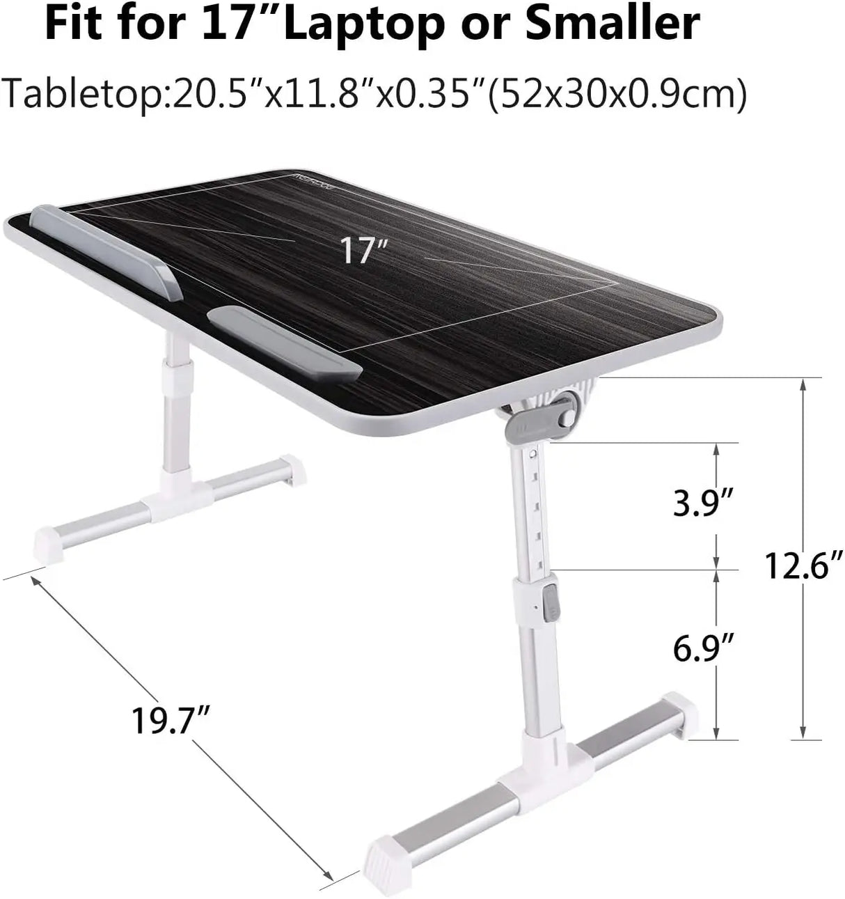 Laptop Bed Tray Table, Adjustable Laptop Bed Stand, Portable Standing Table with Foldable Legs, Foldable Lap Tablet Table for Sofa Couch Floor - Medium Size
