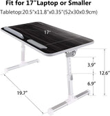 Laptop Bed Tray Table, Adjustable Laptop Bed Stand, Portable Standing Table with Foldable Legs, Foldable Lap Tablet Table for Sofa Couch Floor - Medium Size