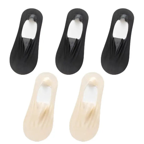 5Pairs Women Invisible Boat Socks Breathable Silicone Non-Slip Ultra-Thin Sock Slippers High Quality Elastic Ice Silk Low Sox