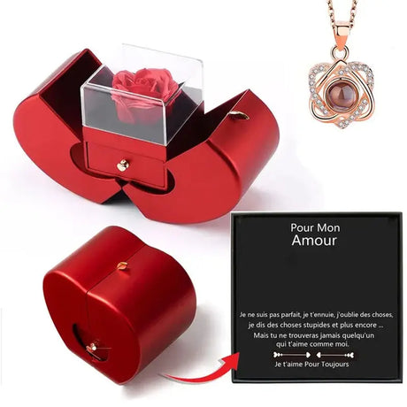 2022 Eternal Flower Apple Jewelry Box Christmas Gift Box Rose Flower Birthday Party Valentine'S Day Gift
