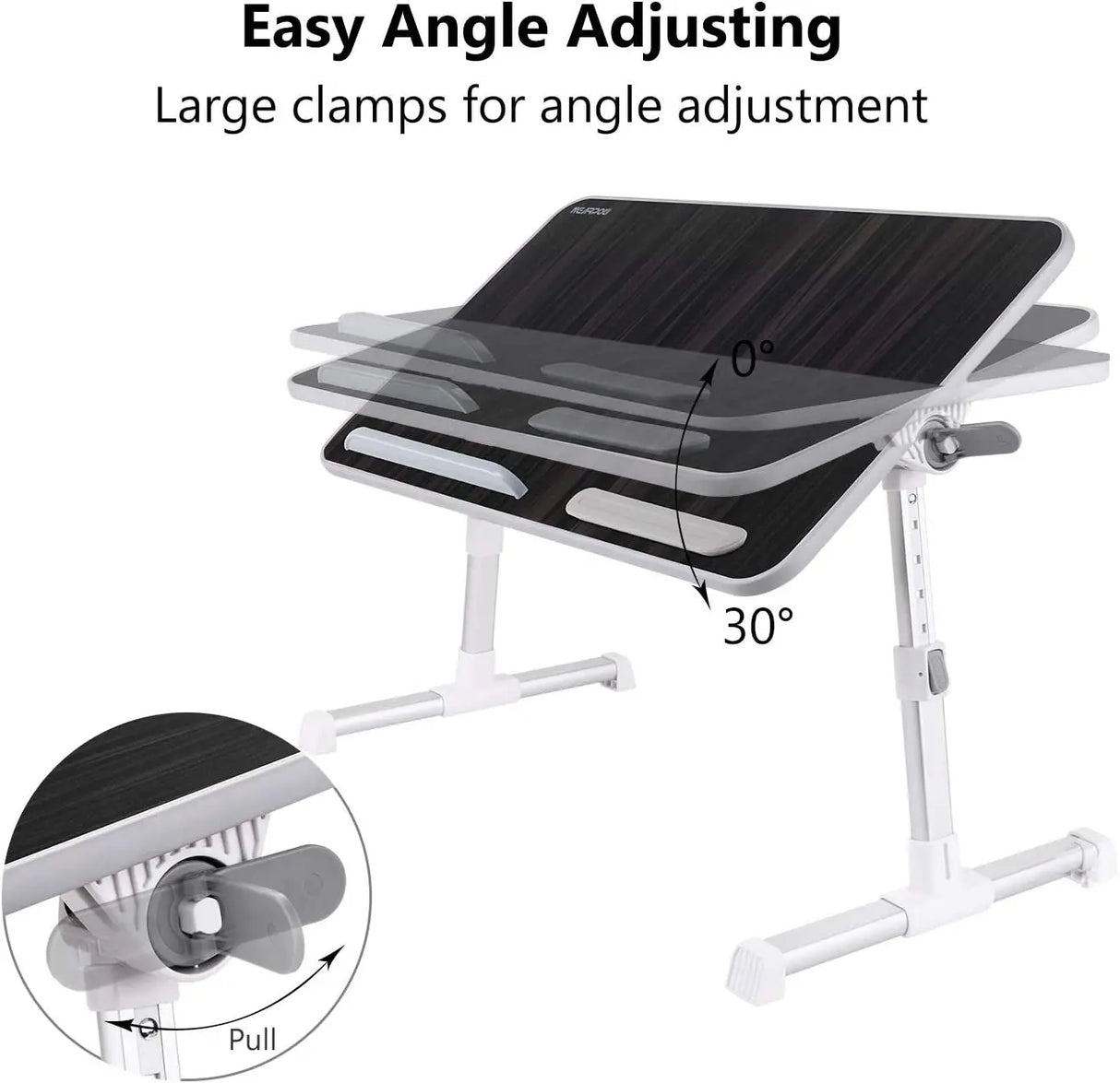 Laptop Bed Tray Table, Adjustable Laptop Bed Stand, Portable Standing Table with Foldable Legs, Foldable Lap Tablet Table for Sofa Couch Floor - Medium Size