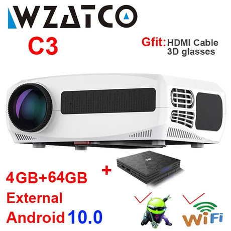 C3 LED Projector Android 9.0 WIFI Full HD 1080P 300Inch Big Screen Proyector Home Theater Smart Video Beamer