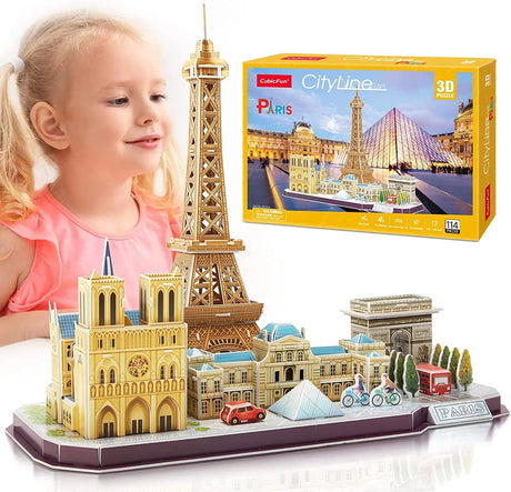 3D Puzzles for Kids Ages 8-10 12-14 Pairs Cityline Arts Crafts for Girls Ages 8-12 Architecture STEM Projects for Kids Ages 8-12, Toys Gifts for 8 Year Old Girls Eiffel Tower, Notre Dame De Paris