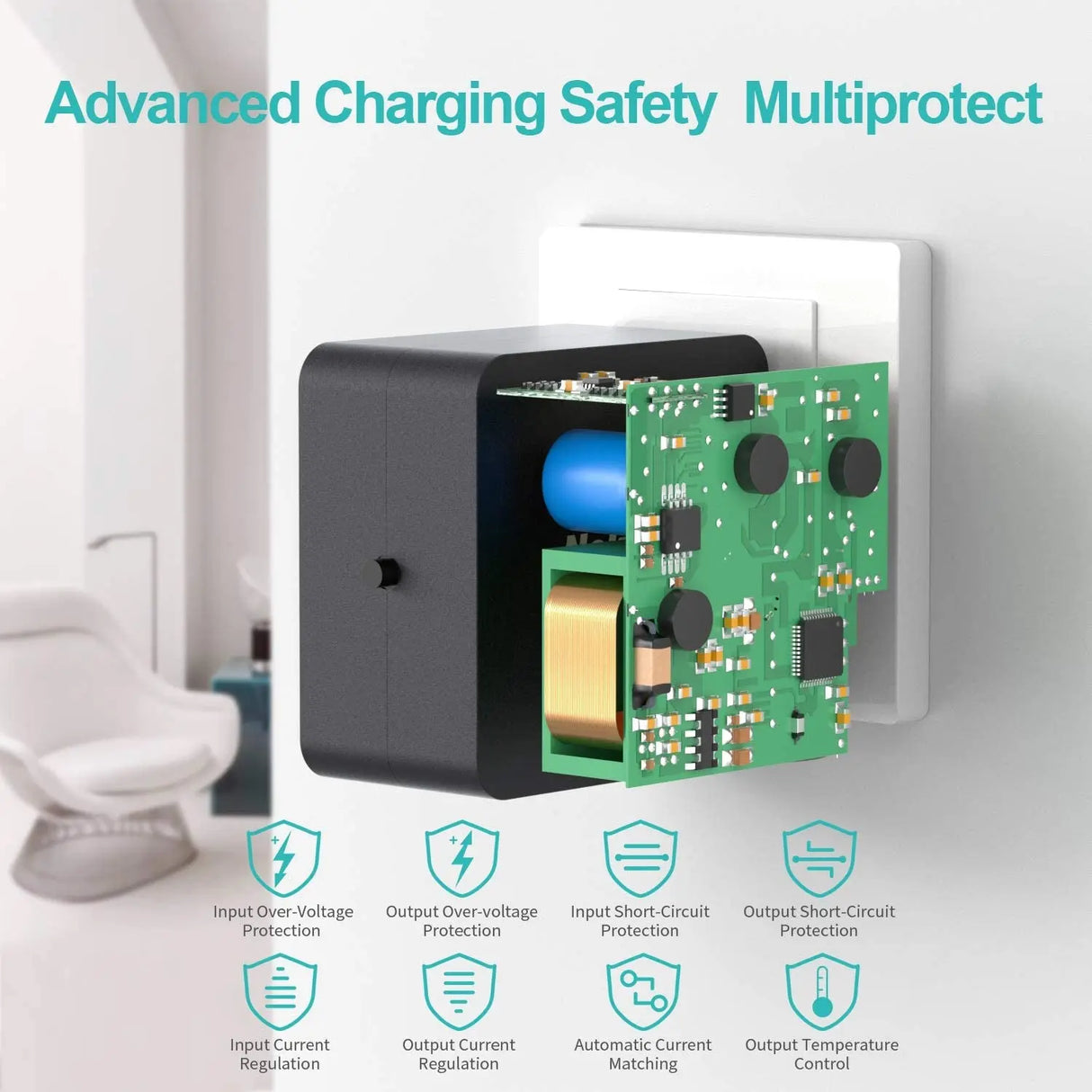 45W USB-C Charger with Attached 6Ft Long Cable, PD.3[USB-IF Certified], Compact Super Fast Charger Type C for Macbook, Dell XPS, Surface Go, Iphones, Galaxy(Not Ideal for Note10/S10/10+Pps)
