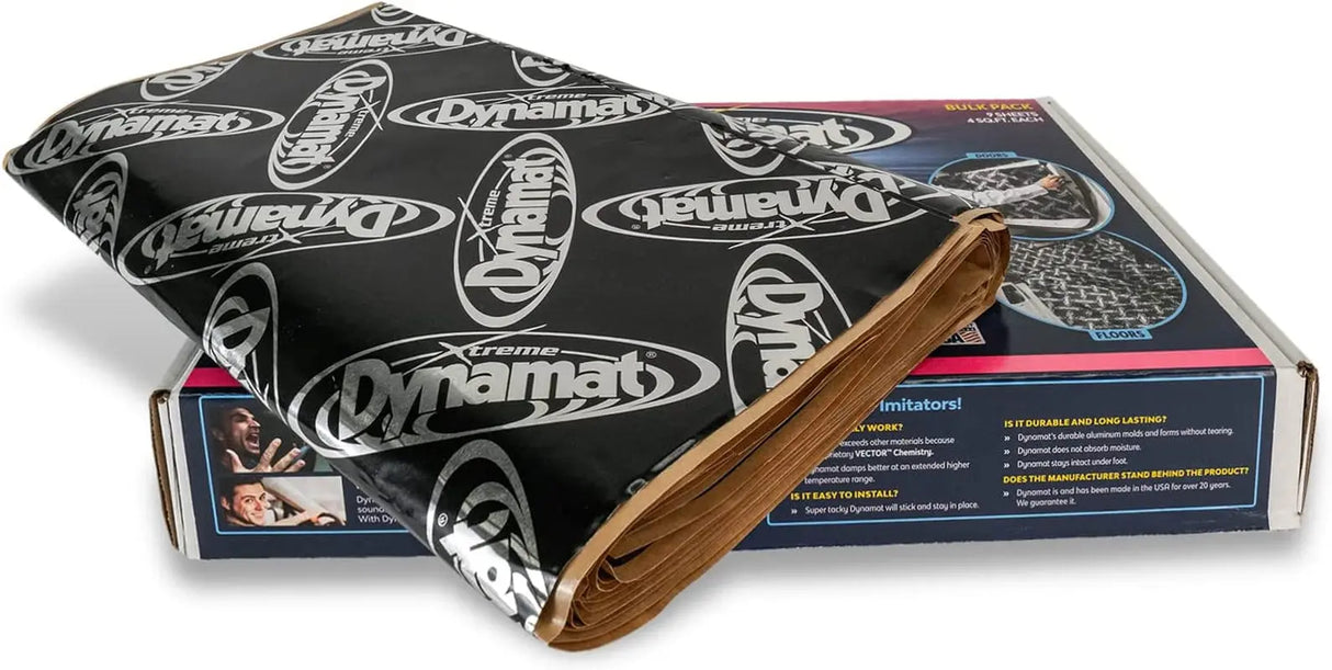 10455 18" X 32" X 0.067" Thick Self-Adhesive Sound Deadener with Xtreme Bulk Pack, (9 Sheets) , Black