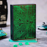 Circuit Neon Green Playing Cards with Free Card Game Ebook, Creative Deck of Cards, Premium Card Deck, Cool Poker Cards, Unique Bright Colors for Kids & Adults, Computer Themed, Black Playing Cards