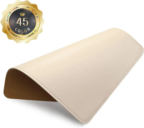 PU Leather Mouse Pad with Stitched Edge Micro-Fiber Base with Non-Slip, Waterproof, Mouse Pad for Computers, Laptop, Office & Home,1 Pack, 8Inch11Inch (Milky White)
