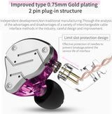 KZ ZSN Earphone in Ears Monitor with 1BA and 1DD, KZ High Fidelity in Ear Headphone Earbuds with 0.75Mm 2 Pin Cable, 1 Dynamic and 1 Balanced Armature Driver KZ Headphone (Black, NO Mic)