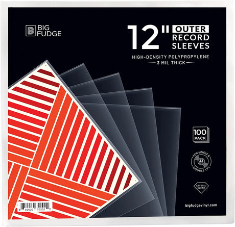 100X Vinyl Record Outer Sleeves 12" LP | Durable & Wrinkle-Free | Crystal Clear & Made from High-Density Polypropylene | 3 Mil Thick, 12.75” X 12.75” | Fits Most Gatefolds and Double Lps