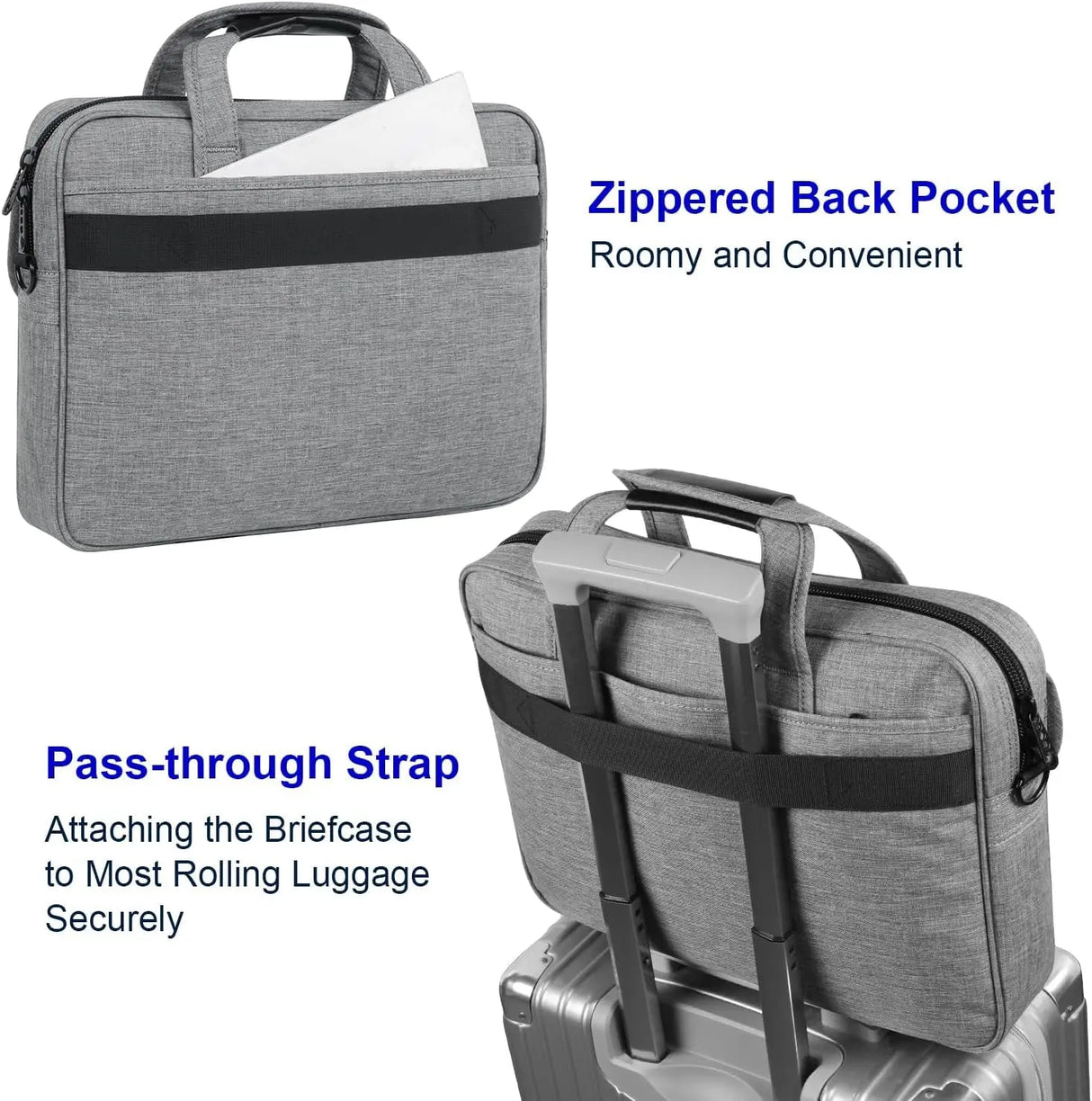 17 Inch Laptop Briefcase, Business Water Resistant Briefcase Carry on Case for for Men Women, Durable Professional Lightweight Portable Gifts Carry on Computer Bag with Strap, Grey