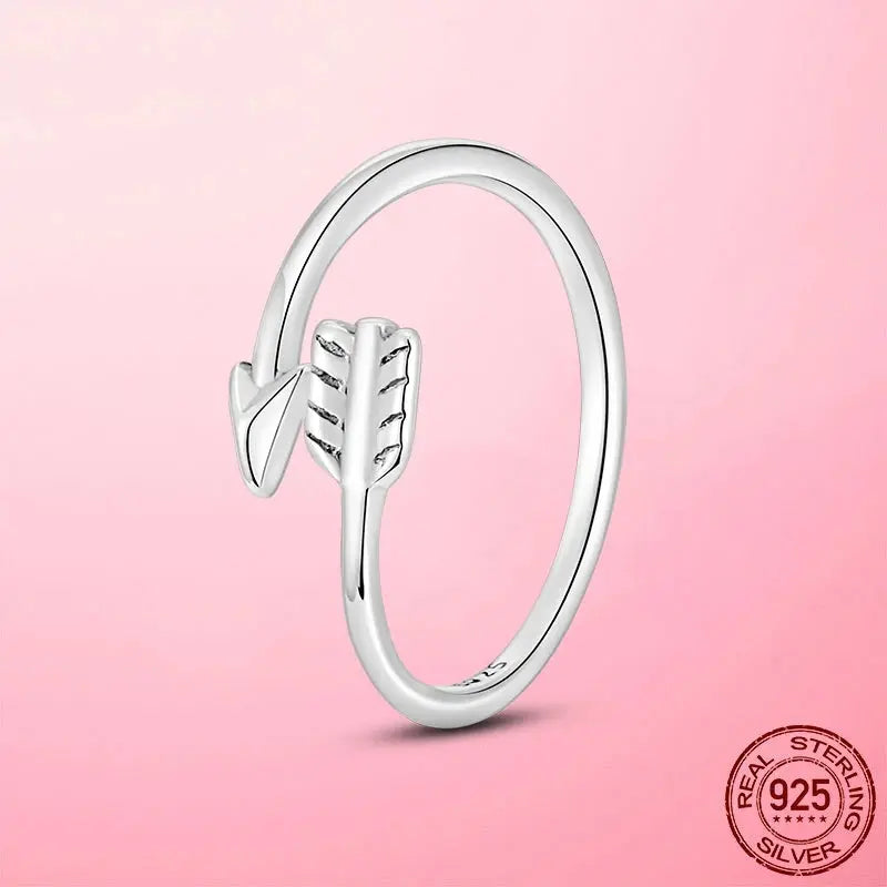 2023 Hot 925 Silver Open Size Ring Silver Finger Ring for Women Classic Feather Wings Wedding Engagement Party Band Ring Jewelry