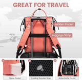 Laptop Backpack for Women,15.6 Inch Professional Womens Travel Backpack Purse Computer Laptop Bag Nurse Teacher Backpack,Waterproof Work Bags Carry on Back Pack with USB Port,Stripe Pink