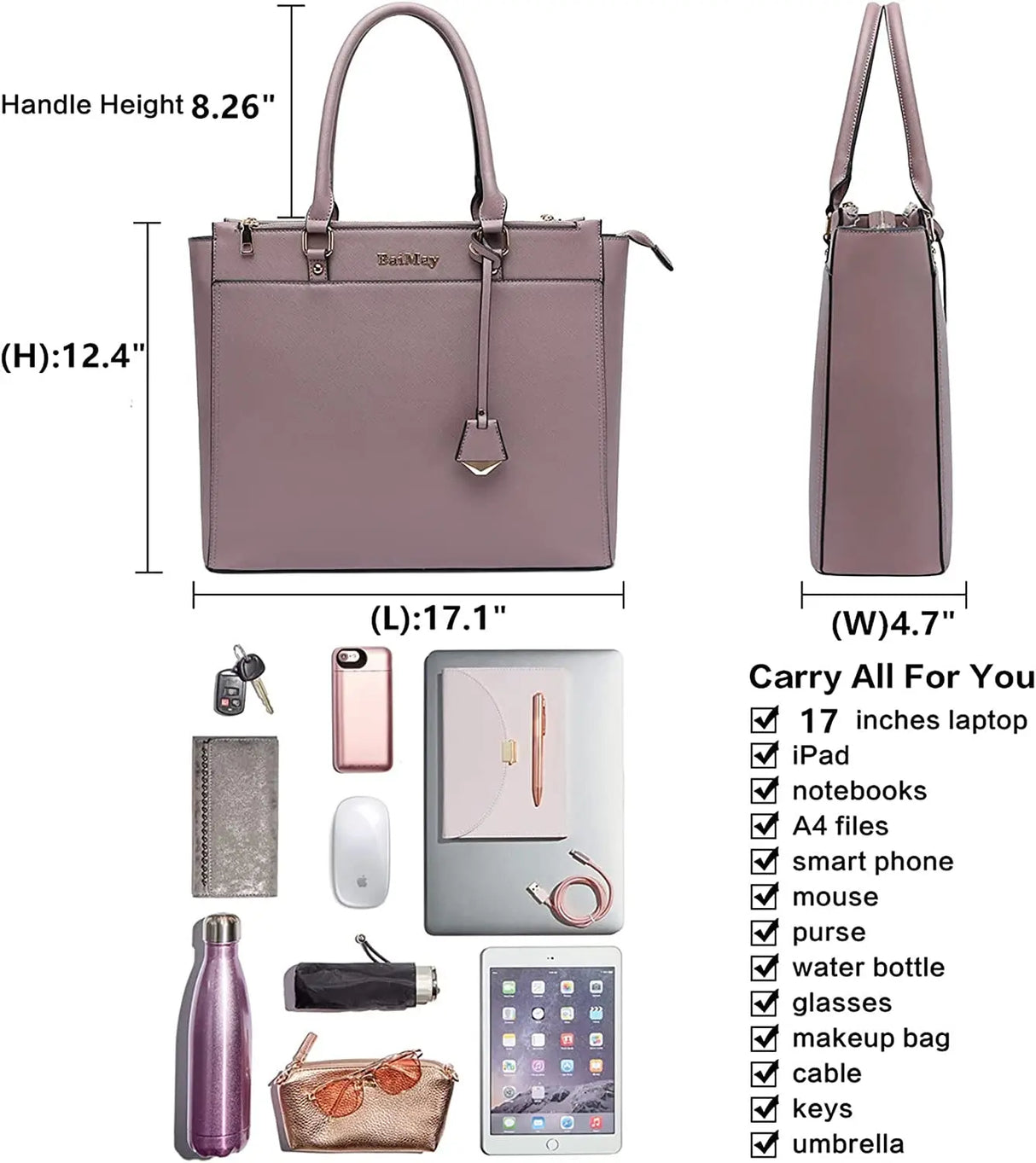 Laptop Bag for Women,Tote Bag,15.6-17 Inch Laptop Bag, Large Tote Bag Teacher Bag Work Bag Briefcase with Multi-Pockets for Girls Work University Travel,Birthday Mother'S Day Graduation Gift for Her