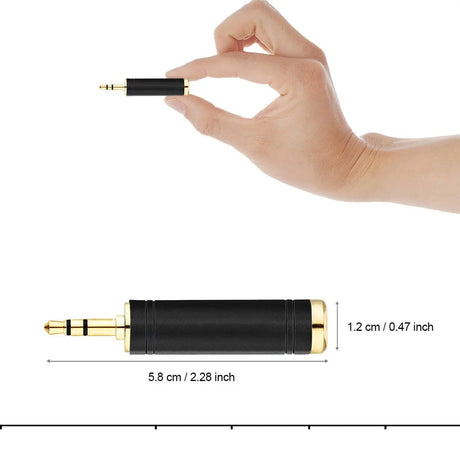 1/4 to 3.5Mm Stereo Adapter, 1/4 Inch Female to 1/8 Inch Male Mini Jack Aux Converter Headphone Adapter - Black, 1PCS