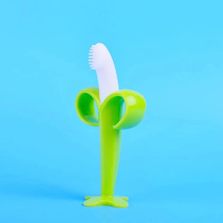 Baby Silicone Training Toothbrush BPA Free Banana Shape Safe Toddle Teether Chew Toys Teething Ring Gift Infant Baby Chewing